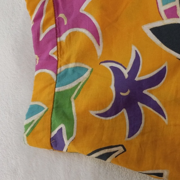 Zara Ruffled Island Geometric Print Yellow Multicolored Shorts NWT - Picture 4 of 12